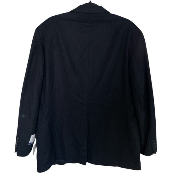 Stafford Men's Wool Camel Hair Blend Suit Jacket Coat Blazer Black 44 Regular - Picture 2 of 5